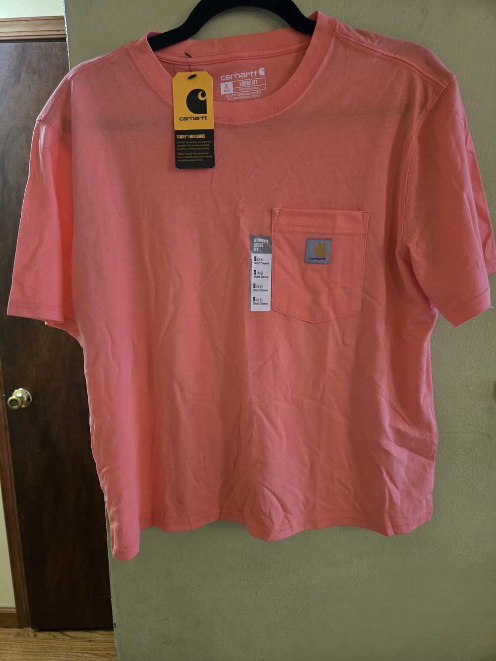 Carhartt Coral Pink Pocket Short-Sleeve Tee
